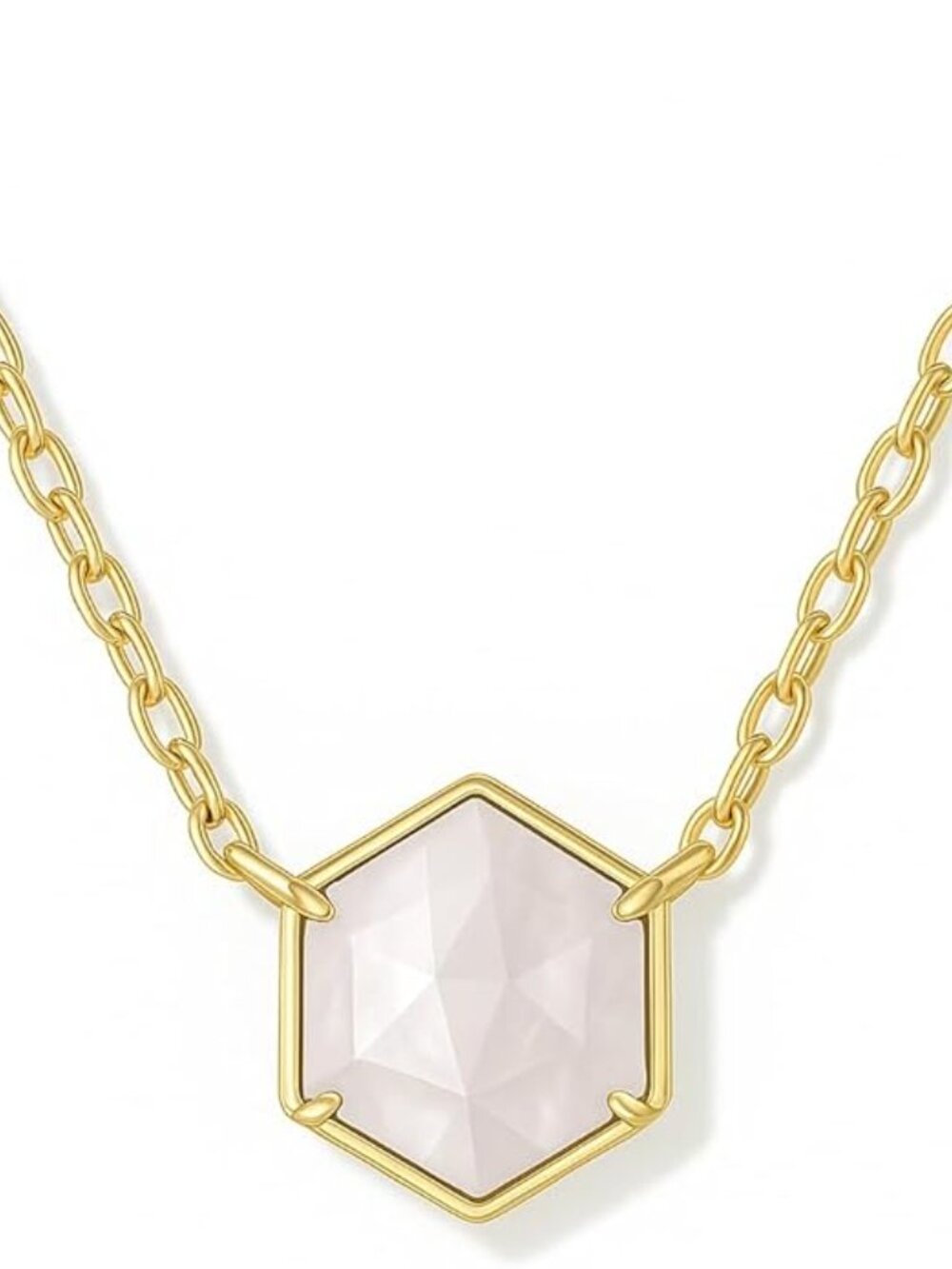 PAVOI 14K Gold Plated Gemstone Mother of Pearl Pendant Necklace